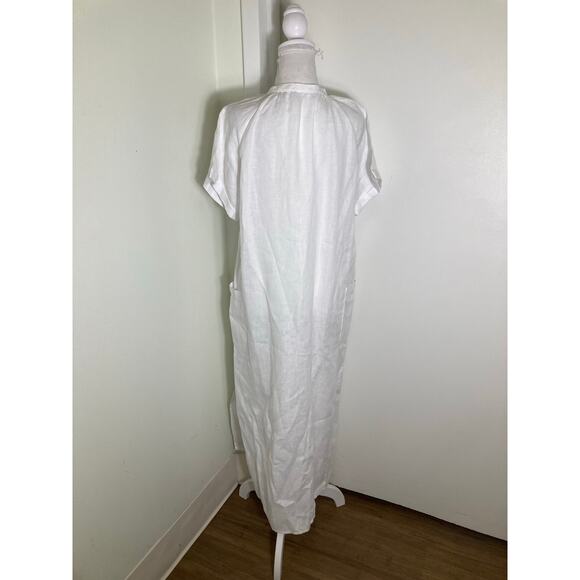 Unsubscribed White Linen Maxi Dress Sz 6 - Picture 2 of 3
